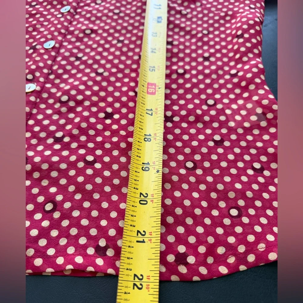 Johnny Was Silk Polka Dot Blouse Size Small Tear / Repair Needed - Picture 3 of 9
